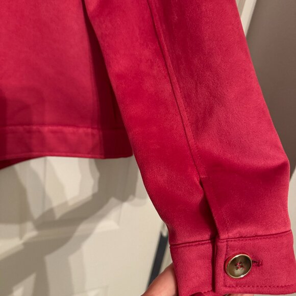 Chico's Soft Suede Jacket, Raspberry Color, Chico's Sz 1. Excellent condition. - Picture 3 of 3